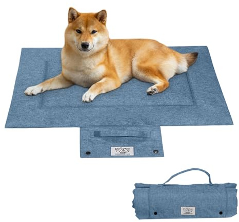 YushengTai hundedecke für unterwegs, waschbare hundematte für Auto Urlaub und Reisen, tragbare rutschfeste reisedecke, Outdoor Decke für den Alltag (Blau, S:70 * 50cm)