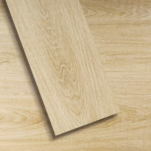SULSUMIC Self-Adhesive Vinyl Flooring Plank, 36 Pack Cover 5 ㎡ Natural Wood Grain Peel and Stick Flooring Waterproof for DIY Installation