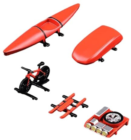 F Fityle 1/64 Scale Model Car Roof Accessories Luggage Box Rack Kayaking Sledding Bike Realistic Collectible Photography Props Mini