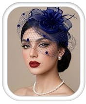 ADRAMATA Fascinators per Capelli con Collana di Perle, Fiore Piuma Cerchietto Fermaglio per Cappello, Fascinator per Matrimoni Cocktail Tea Party Accessori per Capelli da Donna