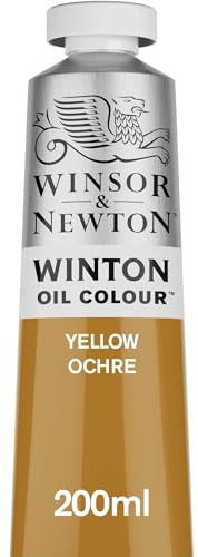 Winsor & Newton 1437744 Winton, feine hochwertige Ölfarbe - 200ml Tube mit gleichmäßiger Konsistenz, Lichtbeständig, hohe Deckkraft, Reich an Farbpigmenten - Gelber Ocker