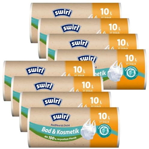 8x Swirl Tragegriff Müllbeutel 10L (37 stk./Rolle)