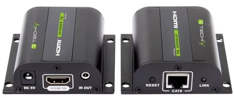 Techly 020355 Extender HDMI Full HD 3D IR su Cavo Cat.5E/6/6A/7 60m Autoregolato Nero