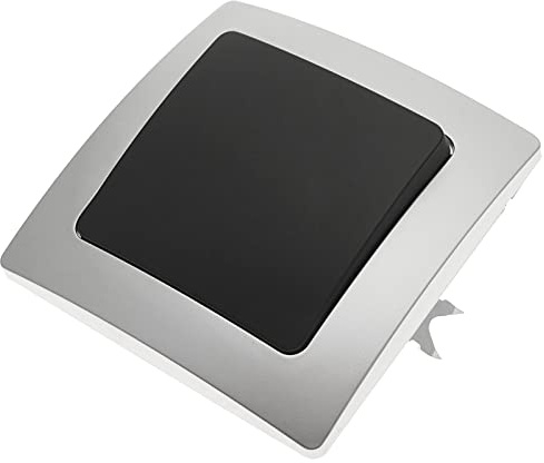 BeMatik - Interruptor de cruzamiento empotrable con Marco 80x80mm Serie Lille de Color Plata y Gris
