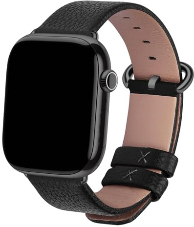 Fullmosa läderarmband för Apple Watch, 15 färger, 38 mm, 40 mm, 42 mm, 44 mm, kompatibel med iWatch serien SE/6/5/4/3/2/1