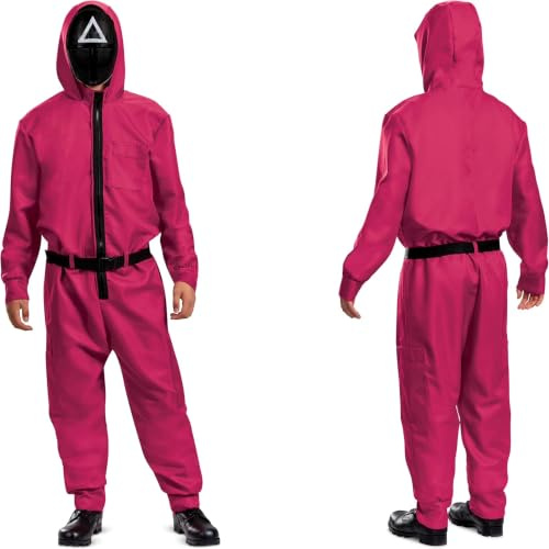 Squid Game Guard vuxenkostym, officiellt licensierad av Disguise, bekväm passform och detaljerad design, vuxen L/XL