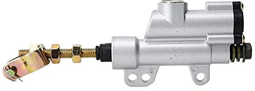 Motorrad Hauptbremszylinder, Motorrad Fußbremszylinder hinten, Hydraulische Bremspumpe, Hydraulische Hauptbremszylinder für ATV Dirt Bike, Silber