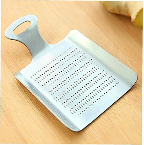 AMOYER 1pc práctico de Cocina Jengibre Wasabi Acero Inoxidable de Plata 11.1X7.1cm fácil Limpiar Artículo Herramientas Seguridad ajo rallador de Cocina
