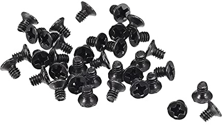 sourcing map 150 Stück Phillips Senkkopfschrauben M2 x 3mm Kreuzschlitz Flachkopf Schraubverschluss Schwarz für Laptop PC TV Lüfter Schalter
