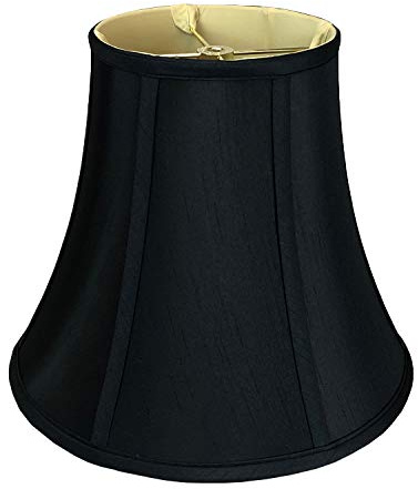 Royal Designs True Bell - Pantalla básica para lámpara, ajuste con muesca en V, color negro, 12,7 x 25,4 x 21,6 cm
