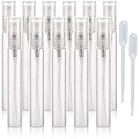 Enslz 10 st mini sprayflaska, 10 ml, påfyllningsbar glassprayflaska för glasrengöring, påfyllningsbar behållare för rengöring, resor, eteriska oljor (10 ml))