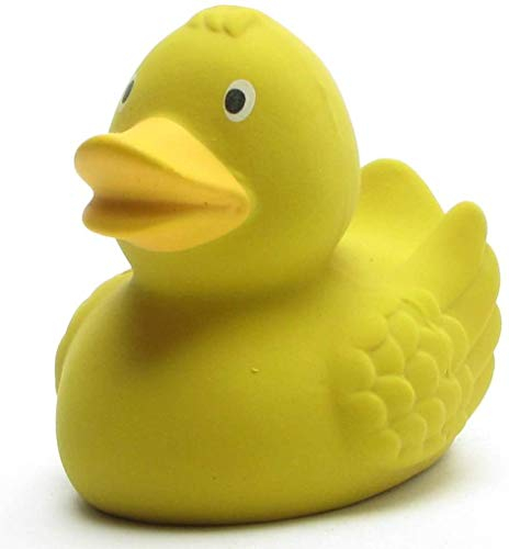 Duckshop I anatra da bagno in gomma naturale, con anatra di gomma, giallo, lunghezza: 7,5 cm
