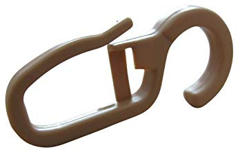 rewagi Gardinenhaken, Faltengleiter, Faltenlegehaken, Gardinenzubehör - Öse 10 mm Farbe: Natur (200 Stück)