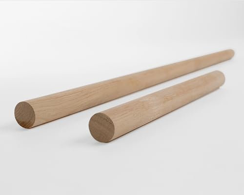 Holznagelmanufaktur Rundstab - Eiche gehobelt - Ø 30 x 300-1000 mm (1000mm), Naturbelassen
