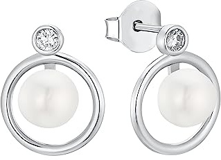 s.Oliver 2034410 Damen Ohrstecker Sterling-Silber 925 Silber Weiß