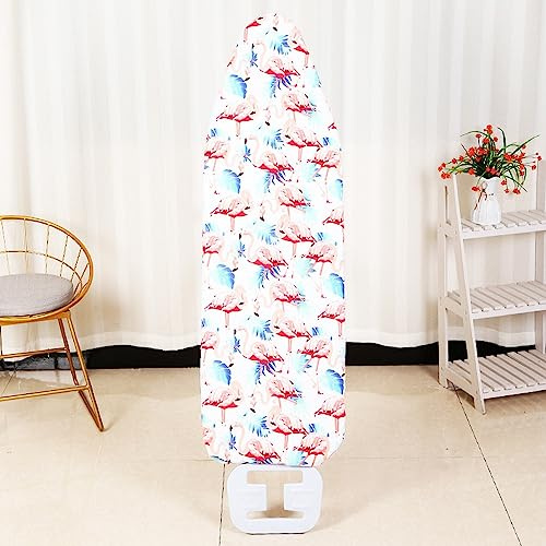 HCZION Copriasse da Stiro Extra Spesso E Rivestimento di Ricambio del Ferro Resistente al Calore del Pad Copertura del Bordo in Ferro Flamingo Rosa, Bordo Elastico (Color : White)