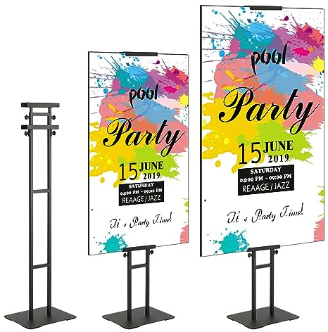 VEVOR Posterständer, höhenverstellbar bis zu 75 Zoll, doppelseitiger, robuster Sockel-Schilderhalter, bodenstehender Schilderhalter, Bannerständer mit stoßdämpfender Basis zur Präsentation, für Tafel