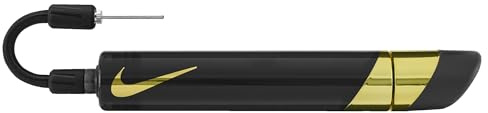 Nike Hyperspeed Ballpumpe Luftpumpe für Fußball Basketball Handball Sport Ballpumpe kompakt tragbar Ball Inflator Trainings Zubehör, Black/Metallic Gold/Metallic Gold, One Size