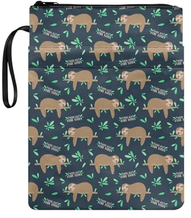 NETILGEN Schlafende Faultier Buchschützer Tasche mit Reißverschluss für Kinder Erwachsene waschbar Buchcover Buchliebhaber Hard Cover Notizbuch, Tagebuch, (NET-CZ25)