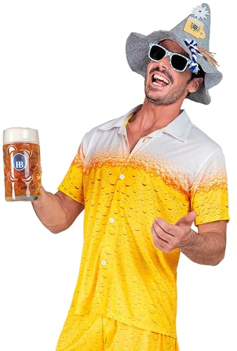 W WIDMANN MILANO Party Fashion - Chemise Party Fashion pour homme, bière, t-shirt, fête de la bière, Bavière, tenue de bière, festival