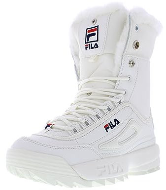 Fila Disruptor Shearling Damen-Schuhe, Weiss/opulenter Garten, 6.5