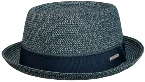 Stetson Ruviano Pork Pie Strohhut Melierter Hut UV Schutz 40+ Damen Herren Frühjahr Sommer