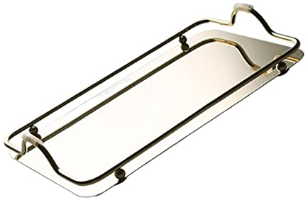 LXYDPZ Frühstückstabletts, Serviertablett für die Küche mit verspiegelter Basis, Parfümtablett zur Aufbewahrung von Lebensmitteln, Parfüm und Schmuck (Farbe: 1) (1)