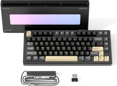 ATTACK SHARK X75 VIA QMK Vollaluminium Kabellose Mechanische Gaming-Tastatur, BT/2.4GHz/USB-C Kabel, Hot-Swap Vorgeölte Lineare Schalter RGB, 75% QWERTY-Layout Mit Fünfschichtiger Polsterung -Schwarz