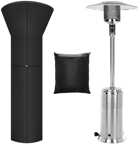 Windspeed Funda para calentador de patio, cubierta de calentador de exterior 420D para lámpara de calentador de pie, cubierta de patio al aire libre con cremallera de 2 metros, bolsa de