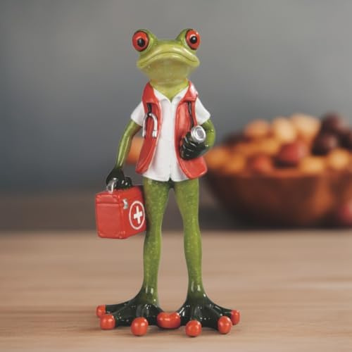 ICE ARMOR 6.5 H Doctor Frog Standing Figurine Statue Sculpture Ornament Decoration Home/Room Decor Ideas for Housewarming, Holidays and Birthdays Great Collectible