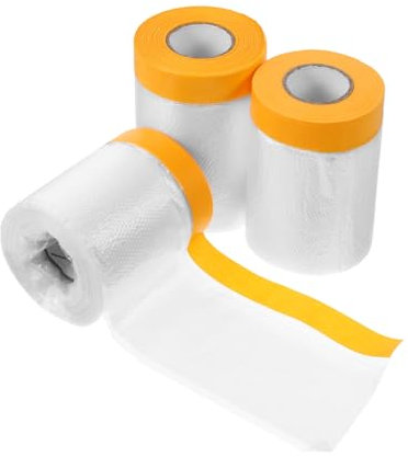 Yardenfun 3rollen Abdeckpapierrollen Für Autolackierung Selbstklebende Schutzfolie Lackschutzfolie Vorgeklebt Für Möbel Fenster Und Wände