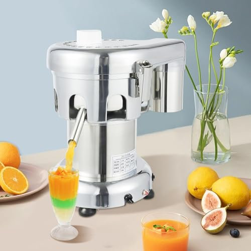 LZDOYY Extractor de Jugo Comercial Exprimidor de Alta Resistencia Fabricado en Acero Inoxidable Extractor de Jugo centrífugo Exprime Tanto Frutas como Verduras