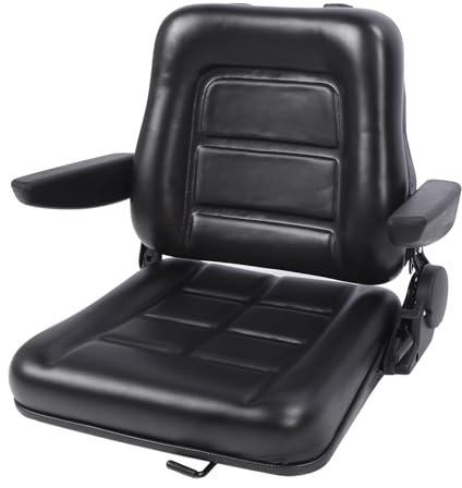 Akozon Siège de Tracteur Ergonomique et Confortable, Piste de Micro-Interrupteur, Siège de Chariot élévateur pour Tondeuse, Chargeuse Compacte, Pelle Télescopique, Bulldozer (avec