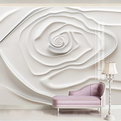 IHFMPFKJ Weiße, Florale Strukturtapete, 250 x 175 cm – Wandaufkleber mit 3D-Effekt für Kinder, abziehbar und wiederverwendbar, für Kinderzimmer, Schlafzimmer, Wohnzimmer, Kunst, Wandbilder, Dekoratio