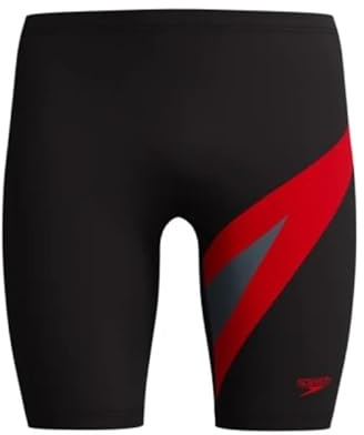 Speedo Hyperboom Jammer para Hombre, Negro/rojo, 38