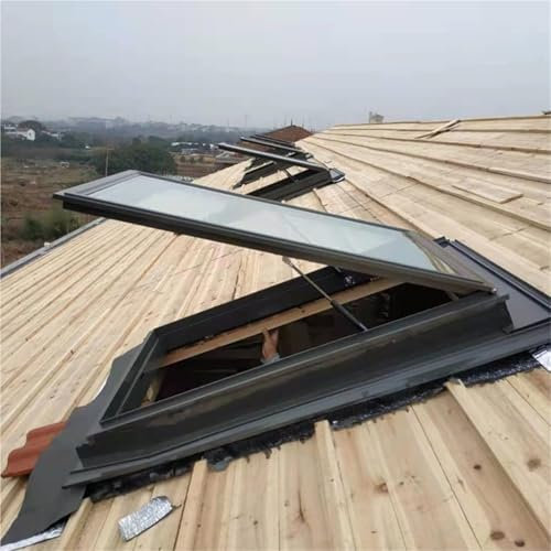 Finestra da Tetto per Veranda, 88x88 cm, Copertura per lucernario in Alluminio – Porta per Luce Naturale per seminterrato, Vista su Tetto Piano Multi-Angolo – Pozzo di Illuminazione sotterra