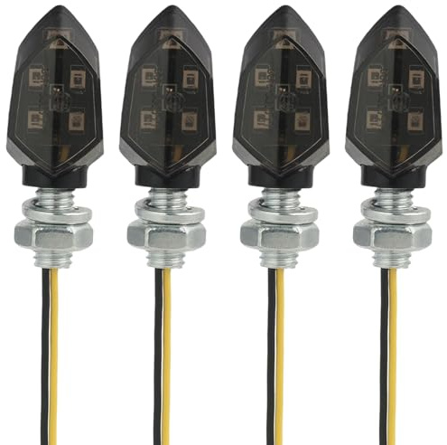 EuAcesry Clignotant Moto Ampoule, 4 Pcs Mini Indicateurs pour-Moto, Mini LED Clignotants Universel, Clignotant Lumière pour Scooter, Quad, Cruiser, Off-Road