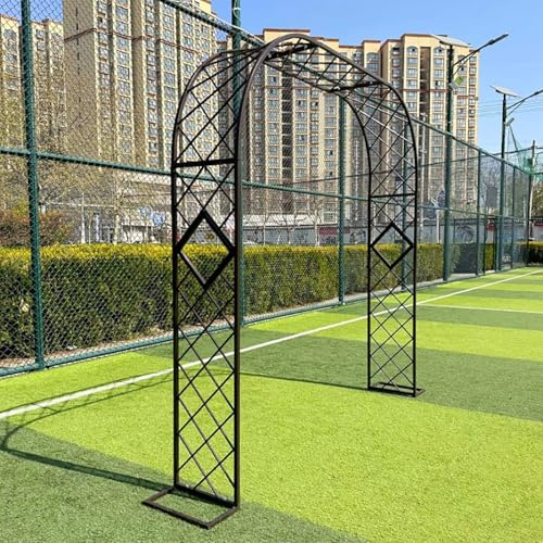 Arche de jardin en métal - Treillis noir pour plantes grimpantes - Pour intérieur et extérieur - Pergola avec treillage - Largeur 140/180 cm - Parfaite pour la décoration de jardin.