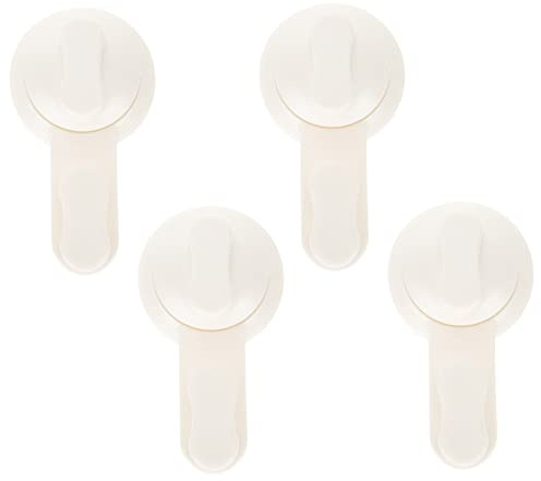 FUTUREORYY Ganci a Ventosa Riutilizzabili 4pezzi in Pp Bianco Non Ruggine Adatti per Cucina e Bagno senza Forature Stile Abbinabile Arredamento Casa