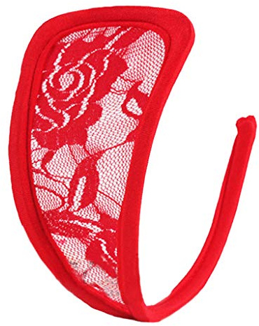 OSNIYAW Ropa interior de encaje para mujer, tanga invisible, tanga hueca sólida, tanga c string lenceria ropa interior