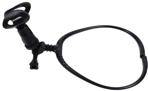 Verstellbare Mikrofon Halshalterung zum Umhängen für Musiker | Schwarz, Kunststoff Metall, für 24–45mm Durchmesser, Ergonomische Nackenform, für Künstler und Magier