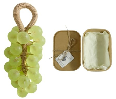 Grape Soap On A Rope-Handmade Crystal Grape Soap for Hand Face Natural Cold Process Artisan Soaps Lasting Fragrance Christmas Birthday Gift for Men and Women To Hang Decor (Green)