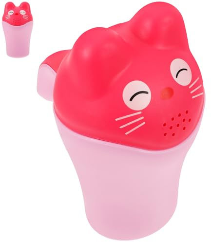 WRITWAA Kreativer Haarwaschbecher aus Umweltfreundlichem PP mit Griff Rosa Dusch und Badebecher für Shampoo Spülbecher und Badespielzeug