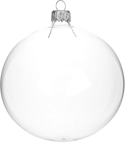 SIKORA Essentials Klassische Christbaumkugeln aus Glas - klar - 6 Farben 3 Größen Premium Qualität, Farbe:Klar Glas 4er Set, Höhe in cm:10 cm