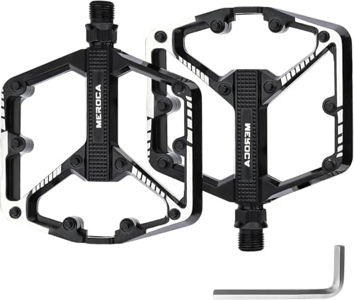 Yexati Pedals Bicycle - Double DU Bearing Bicycle Pedals, Pedals Mountain Bike, CNC Machined 9/16 Inch MTB with Integrated Non-Slip Spike Posts, Black