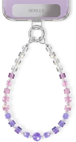 SENLLY Universal Wrist Phone Lanyard, Sparkly K9 Crystal Strap with Stainless Steel Hardware & 0.18mm Patch, Gift for Women