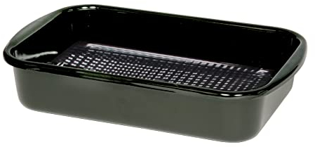 Riess Classic - Fry- and Baking Pans Grill Pan with Waffle-Floor, Diameter-35 cm Black