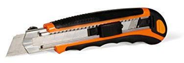 EDMA - Cúter de Yesero con Hoja Divisible de 25mm - Sistema de Bloqueo - Carga de 3 Hojas - Ideal para la Construcción -160655 - Herramienta Manual de Calidad para Uso Profesional y Doméstico