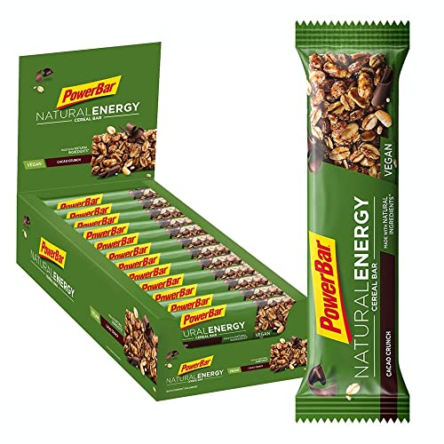 Powerbar Natural Energy Cereal Cacao Crunch 24x40g - Veganer Kohlenhydrat Energie Riegel + Magnesium