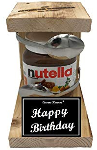 Geschenk für Mann und Frau - Eiserne Reserve Löffel Nutella - originelle persönliche Geschenkset für Nutella Liebhaber -s- Happy Birthday
